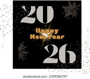 2026 Feliz Año Nuevo Diseño de Plantilla de Vector, Anuncio de fondo de arte abstracto, póster, calendario y tarjeta, conceptos coloridos Diseño de portada, 2026 Diseño de números y letras,