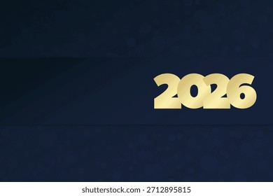 2026 Frohes neues Jahr Vektor Grußkarte. Sterne und Schneeflocke Hintergrund. Blaue und goldene Illustration für Feier, Gratulation, Dekoration, Winterurlaub, Webdesign, Rahmen