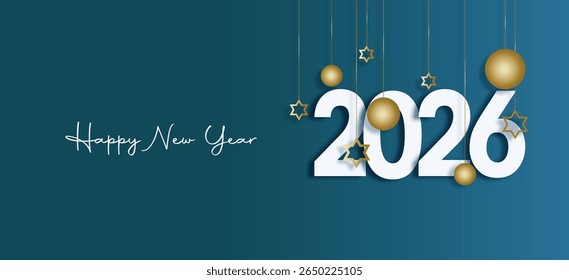 2026 Happy new year new year's eve, celebration greeting card, new year card  isolated background