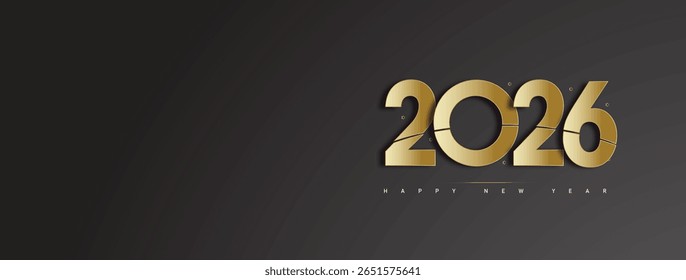 2026 Feliz ano novo véspera de ano novo, cartão comemorativo Banner, Cartaz, pós-design, Ano 2026 em segundo plano