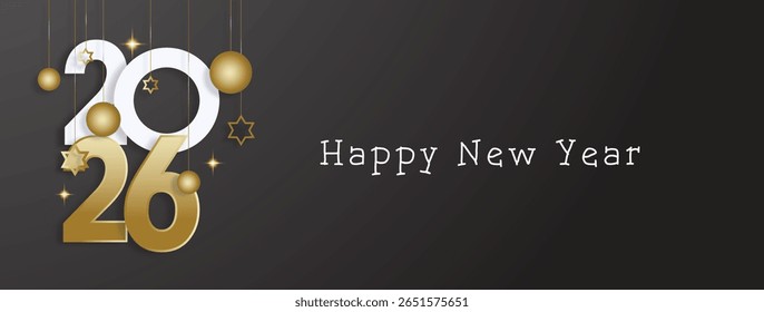 2026 Happy new year new years eve, celebration greeting card Banner, Poster, post design,Year 2026 in background