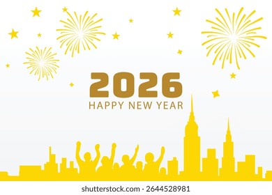 2026 Happy New Year Yellow City Vibe