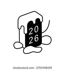 Icono de 2026 Ilustración vectorial limpia y moderna
