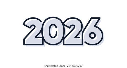 Elemento de diseño de letras 2026 con diseño de concepto de idea creativa 