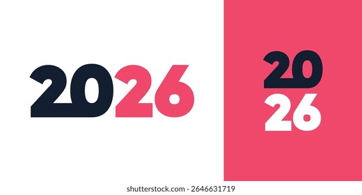 Elemento de diseño de letras 2026 con diseño de concepto de idea creativa 