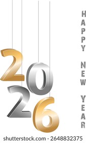 2026 lettering new year text logo, calligraphy, 2026 lettering . Number, lettering logo, number, new, gold, 2026, alphabet, new year, concept.