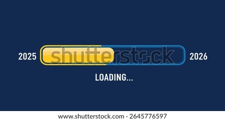 2026 loading bar, gold New Year countdown progress bar
