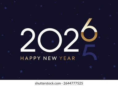 2026 loading greeting card, gold New Year countdown poster