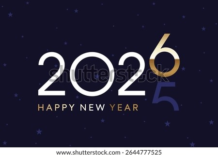 2026 loading greeting card, gold New Year countdown poster
