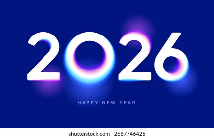 Diseño de logotipo 2026 con malla de gradiente colorido. 2026 diseño de números para el año Nuevo. Firma para postal, póster, Anuncio o redes sociales.