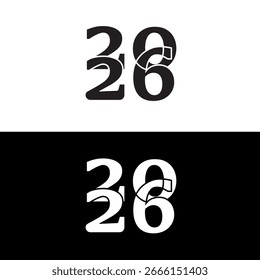 Icono de diseño de logotipo 2026 con ilustración de concepto creativo