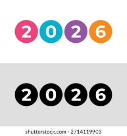 Logotipo de 2026, año nuevo, archivo de Vector, logotipo de 2026