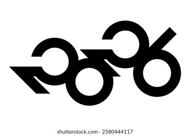 2026 logo number for New Year celebration. 2026 design numbers icon. Vector illustration isolated on white background.