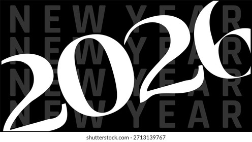 Logotipo de 2026, diseño de tipografía de 2026, ilustración de número moderno para el tema del año Nuevo