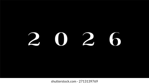 Logotipo de 2026, diseño de tipografía de 2026, ilustración de número moderno para el tema del año Nuevo