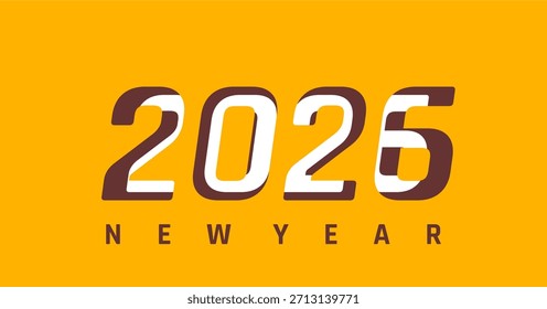 2026 logo, 2026 Typography Design, Modern Number Illustration for New Year Theme