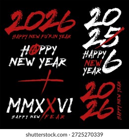 Logotipo 2026 | Vector en un estilo grunge audaz y seco inspirado en la estética del metal y el rock. La tipografía de textura áspera con trazos de tinta afligidos, bordes afilados y detalles dibujados a mano en bruto crea una poderosa apariencia subterránea. El diseño cuenta con expresivas marcas de pincel, efectos desgastados y composición vanguardista, perfecto para la marca de música rock, imágenes de bandas de metal, carteles, ropa, portadas de álbumes, promociones de eventos y proyectos gráficos alternativos. Ilustración vectorial de alto contraste con una fuerte actitud rebelde, apta para uso impreso y digital.