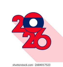 2026 Langes Schattenbanner mit Laos Flag Innen.