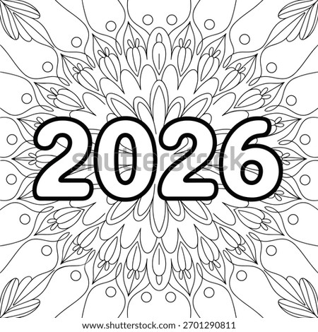 2026 Mandala Coloring Page Design