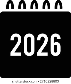 2026 Mega Year Design Calendar Kit. Icono del calendario, logotipos y diversa tipografía del año Nuevo