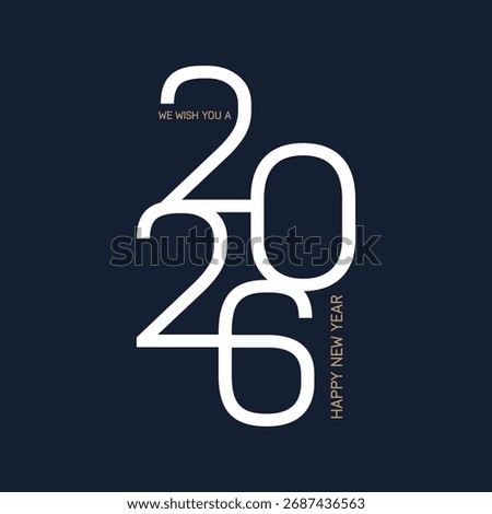 2026 Minimal New Year Typography | Elegant Modern Black Background Design