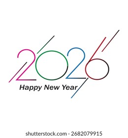 2026 Diseño de Vector minimalista moderno con líneas dinámicas y Colores degradados.