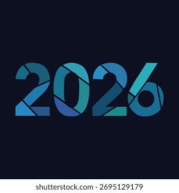 2026 moderne Typografie Design, Vektorgrafik