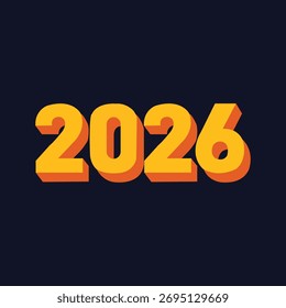 2026 moderne Typografie Design, Vektorgrafik