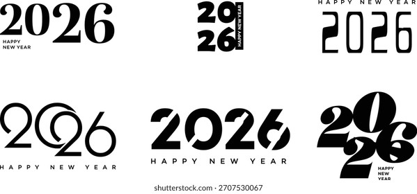 2026 Tipografía moderna EPS Vector editable para la marca, carteles y diseño de impresión