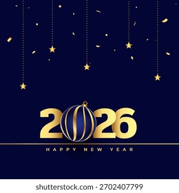 Fondo de chuchería de año nuevo 2026 con Vector de confeti dorado