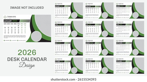 2026 new year business company and agency desk calendar design
