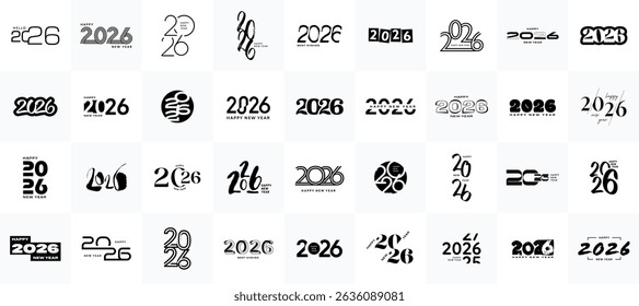 2026 New Year collection, happy New Year 2026 number set