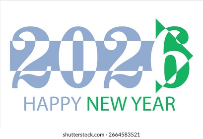 2026 NEW YEAR DESIGN HALF BLUE AND GREEN