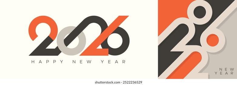 2026 new year design with unique type number and 2026 new year background