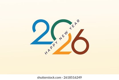 2026 new year design with unique type number and 2026 new year background