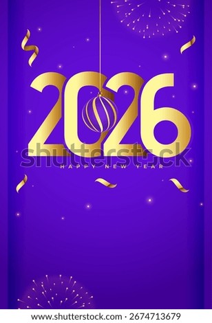 2026 new year festive poster for social media vector