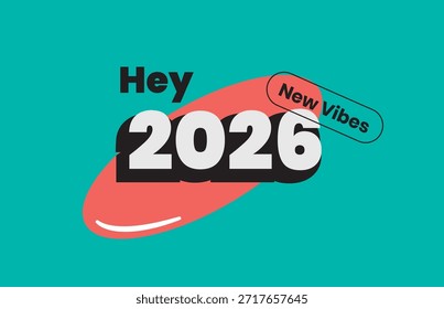 2026 año nuevo nuevo nuevo comienzo colorido diseño de Vector