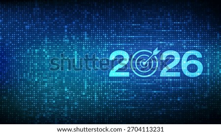 2026 New year Goals and plans. Numbers 2026 made with currency symbols. New 2026 financial year. Business plan and strategies. New 2026 fiscal year. Background with currency signs. Vector illustration