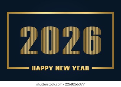 2026 Goldgradzahlen des Neujahrs auf dunklem Luxushintergrund