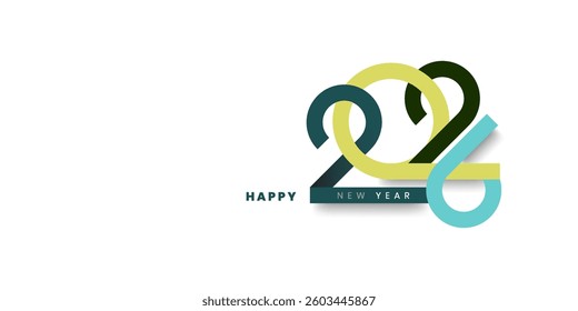2026 New Year greeting card design concept. Happy NewYear Greeting Card Number. design for cover, calendar, banner and template, Vector illustration concepts