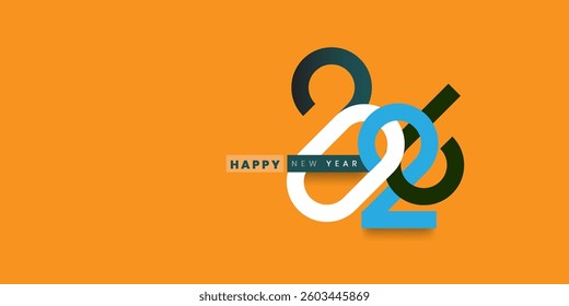 2026 New Year greeting card design concept. Happy NewYear Greeting Card Number. design for cover, calendar, banner and template, Vector illustration concepts
