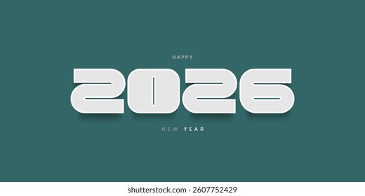 2026 New Year greeting card design concept. Happy NewYear Greeting Card Number. design for cover, calendar, banner and template, Vector illustration concepts	