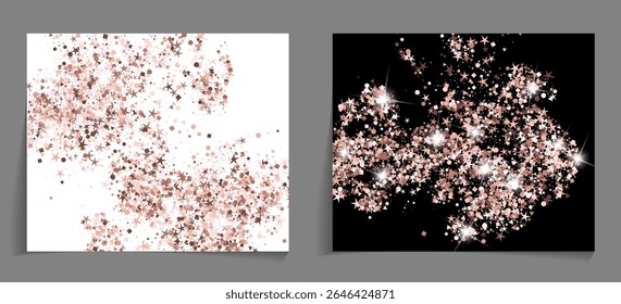 2026 New Year cartão de saudação modelo vetor coleção. Conjunto de cartões postais de férias, banners design gráfico. Novos modelos de vetor de fundo de cartão de 2026. Chich rosa rosa confete de ouro.