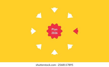 2026 new year label with arrows focusing on 2026 goal.