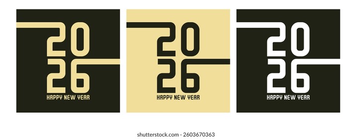 2026 new year logo. Greeting design with number of year. Vector illustration for greeting card, invitation, calendar, etc