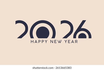 2026 new year logo. Number of year design. Design elements for greeting card, invitation, calendar, etc