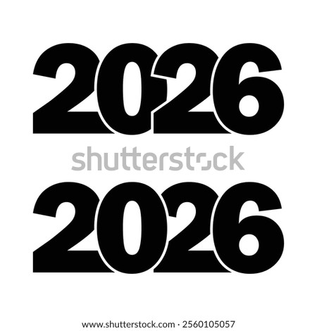 2026 New Year Logo   number design 