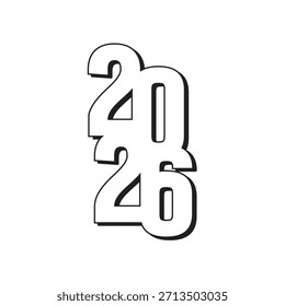 2026 imagem vetorial do logotipo do ano novo