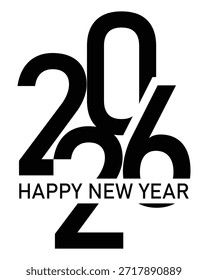 Diseño de Vector de logotipo de año nuevo 2026