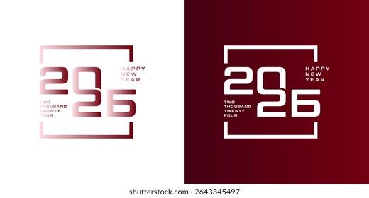 2026 new year logo with white and red numbers on red and white background